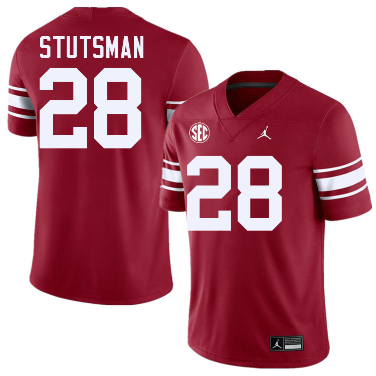Oklahoma Sooners #28 Danny Stutsman College Football Jerseys,Uniforms-Throwback